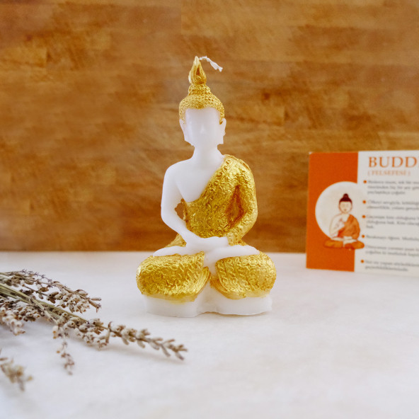 Buddha Doğal Mum Palmiye Ağacı Yağından Mum Uzun Süre Yanan Doğal ve Sağlıklı Dekoratif Buda Mum