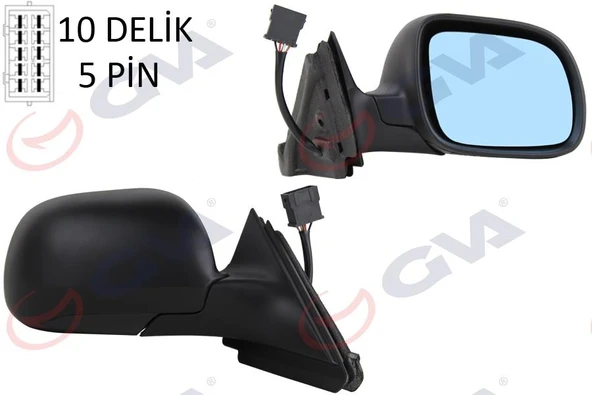 DIŞ DİKİZ AYNASI SAĞ A3 96-00 ELEKTRİKLİ ISITMALI MAVİ CAM KONVEKS VM-042R ürün görseli 1