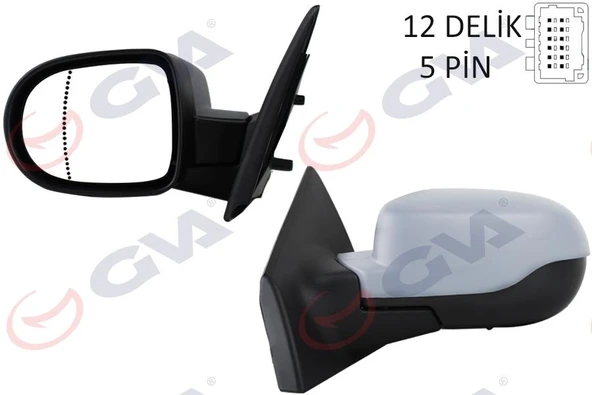 DIŞ DİKİZ AYNASI SOL CLIO 09 ELEKTRİKLİ ISITMALI ASTARLI ASFERİK 5 FİŞ VM-6135EHPAL ürün görseli 1