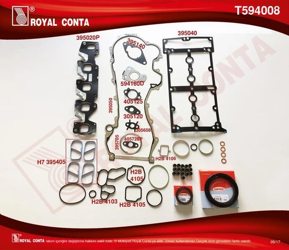 MOTOR TAKIM CONTA REINZ CORTE KEÇE S.LAST-SKC SİZ DOBLO-PUNTO-500 1.3MTJ 10 199.A3/A9/B1/B4-223.A9 ürün görseli 1
