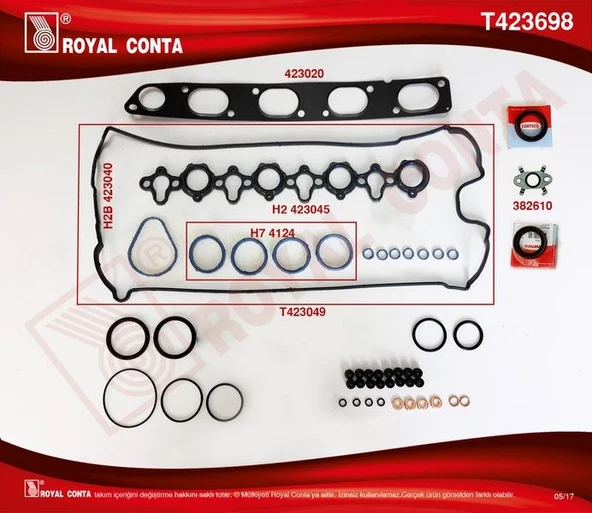 ÜST TAKIM CONTA CORTECO KEÇELİ REINZ SUB.LAST SKC SİZ MASTER 2.2-2.5 DCI G9T-G9U