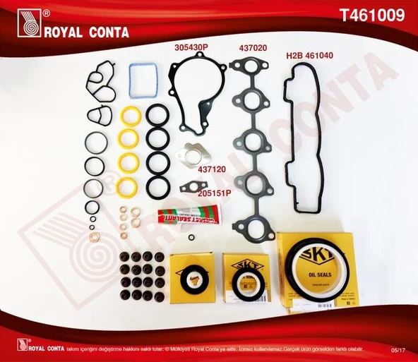 MOTOR TAKIM CONTA REINZ KEÇELİ S.LASTİKLİ SKCSİZ FOCUS II 1.6 TDCI 04 11 FIESTA 1.6 TDCI 02 08 FUSION 1.6 TDCI 04 14 VOLVO C30 06 12 S40 II 06 12 S80 II 06 12 V50 05 12 V70 III 09 11 1.6D-206-207