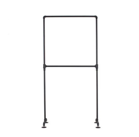 Çift Kat Giyim Rafı Endüstriyel Vintage Borulardan Rustik Mağaza Dekor Elbise Askısı - 2