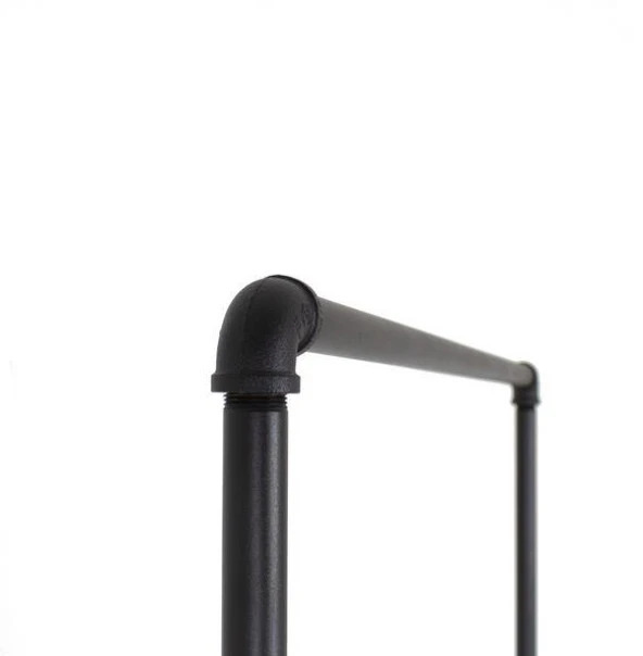 Çift Kat Giyim Rafı Endüstriyel Vintage Borulardan Rustik Mağaza Dekor Elbise Askısı - 4