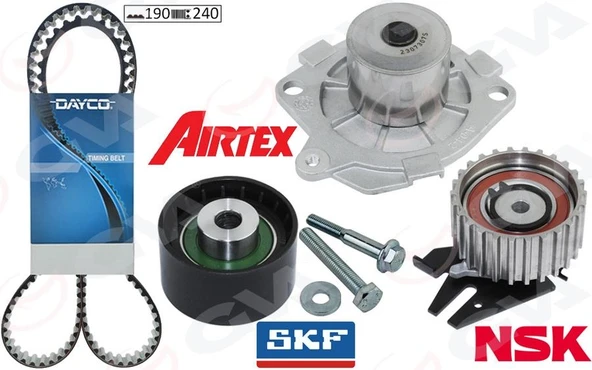 DEVİRDAİMLİ EKSANTRİK GERGİ KİTİ 190x240 BRAVO 96 DOBLO 01 MAREA 99-02 -IDEA 04 1.9JTD KTB317 TEFLONLU KAYIŞ ürün görseli 1