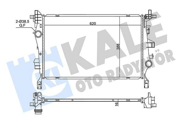 SU RADYATÖRÜ FIAT 500x-JEEP RENEGADE 1.4 1.3/1.6MTJ 14 MT BRAZING 620x388x16