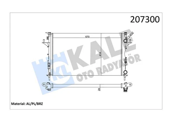 RADYATÖR LGN II 1.6-1.8-2.0-1.9 DCI AC MEK OTOM 670x399x26 2 SIRA AL SİSTEM