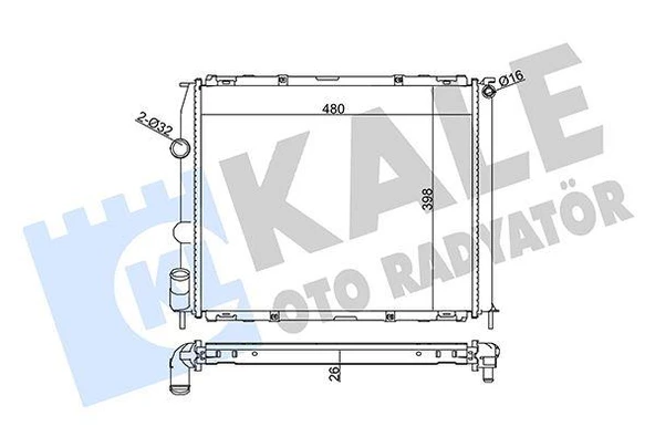 RADYATÖR AL/PL/BRZ CLIO II 1.2 16V 98 99-KANGOO 1.0-1.2-1.6 99