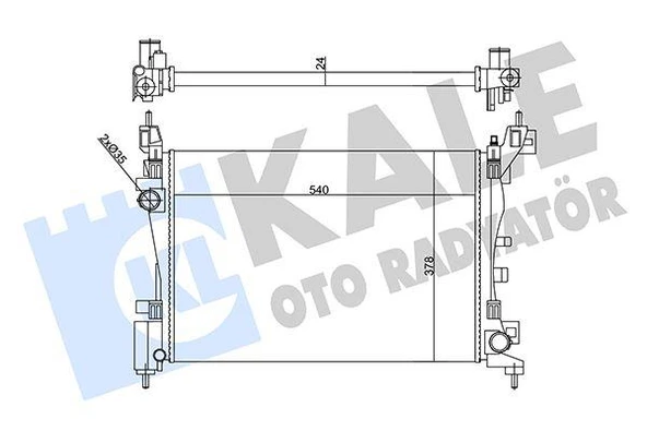 RADYATÖR PEUGEOT BIPPER-CITROEN NEMO-FIAT FIORINO 1.4 08 MT 24MM AL/MKNK 540X378X24