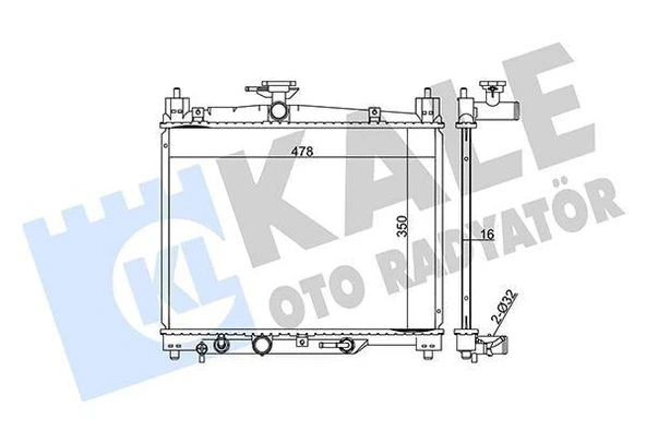 RADYATÖR YARIS AL/PL/BRZ 350x478x16