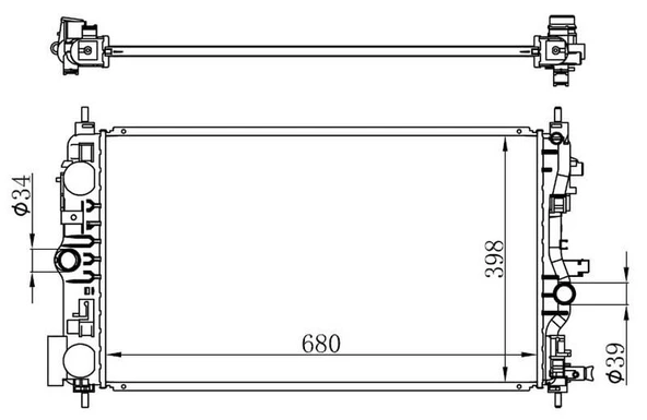 RADYATÖR BRAZİNG ASTRA J 09 2.0CDTI MEK AC KLİMASIZ 680x398x26