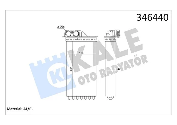 KALORİFER RADYATÖRÜ C2 03 C3 02/02 1007 10/05 1.4-1.6-1.6 16V-1.4HDI 250x140