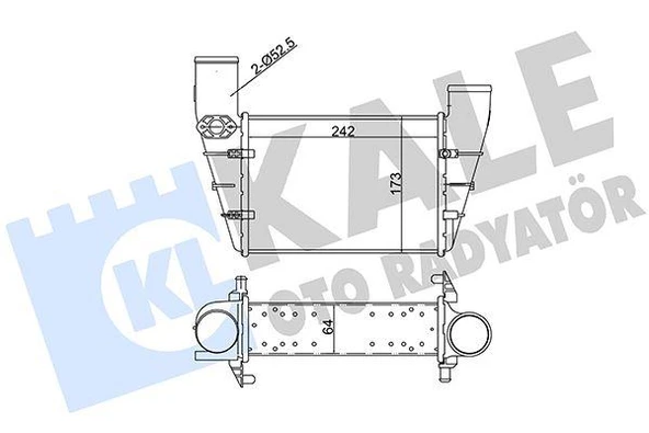 TURBO RADYATÖRÜ INTERCOOLER PASSAT-A4-A6 1.8T 1.9TDI 0005 240.8X166.2X67 AL-PL-BRZ