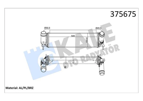 TURBO RADYATÖRÜ INTERCOOLER NISSAN NAVARA NP300 2.3 DCI 15 MERCEDES X-CLASS 2.3 3.0D 15 BRAZING 80MM
