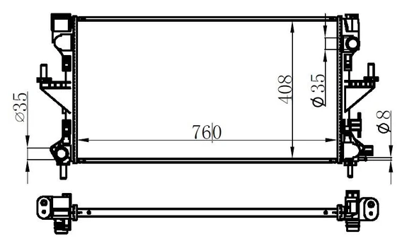SU RADYATÖRÜ PEUGEOT BOxER-CITROEN JUMPER 2.2 3.0HDI 06 FIAT DUCATO 2.3D MTJ 11 MT MEKANİK 781x416x24 1616950280-1382424080-1617023380-1618094280
