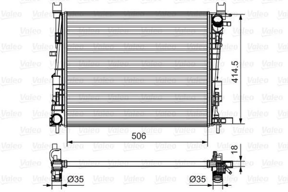MOTOR SU RADYATORU CAPTUR I 12 CLIO IV 12 DOKKER 12 SYMBOL III 14 SANDERO II 12 0.9 TCE 1.2 TCE 1.5 DCI 1.6 506x414x18