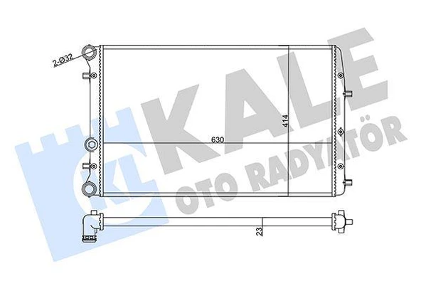 SU RADYATÖRÜ VW POLO 02 SEAT CORDOBA-IBIZA III 02 SKODA FABIA 99 1.2 1.4 1.6 16V 1.9TDI MT AC NAC MEKANİK 630x414x23 6Q0121253Q-6QE121253A