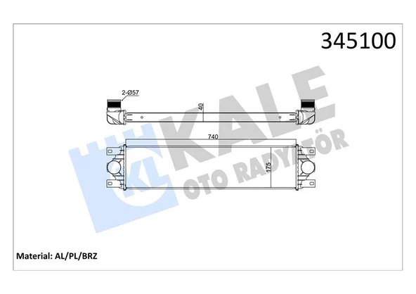 TURBO RADYATÖRÜ INTERCOOLER MASTER II-III-MOVANO 2.5DCI AL/PL/BRZ 738x175.3x40 ürün görseli 1