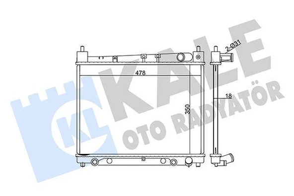 RADYATÖR YARIS-YARIS VERSO AL/PL/BRZ 350x478x16