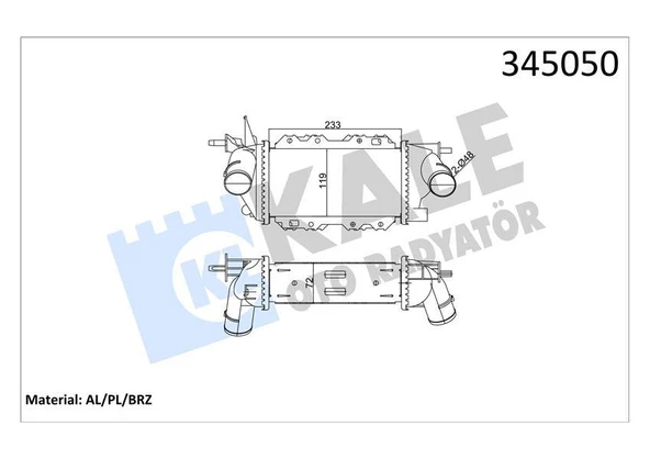 TURBO RADYATÖRÜ INTERCOOLER VECTRA 2.0-2.2 DTİ MEK AL/PL/BRZ