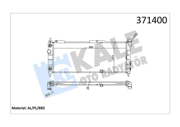 SU RADYATÖRÜ OPEL CORSA B-COMBO-TIGRA 1.2I 1.4I 1.6I 16V 93 AT AC BRAZING 680x273x28