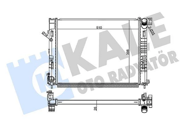 SU RADYATÖRÜ RENAULT CLIO V 1.5DCI 19 MT BRAZING 510x398x26