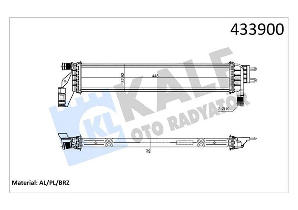 RADYATÖR DUSTER II ; LOGAN II ; SANDERO II LT 1.5DCI AL/BRZ 448X83X26