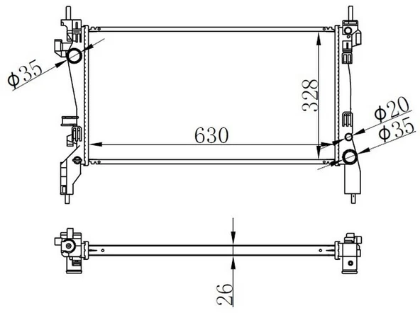 RADYATÖR BRAZİNG FIORINO 1.3 MTJ 08 BRAZİNG 630x318x22