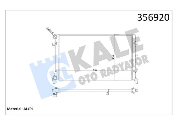 SU RADYATÖRÜ AUDI A3-SEAT ALTEA-LEON-TOLEDO III-SKODA OCTAVIA-YETI-VW CADDY III-EOS-GOLF V-VI-JETTA III-PASSAT-TOURAN 1.4 1.6 2.0 FSI 03 AT MT AC NAC MEKANİK 650x414x23 1K0121251DL-1K0121251AP ürün görseli 1