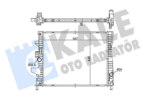 SU RADYATÖRÜ FORD FOCUS III 1.0ECOBOOST12 MT BRAZING 547x448x26 F1F18005VE ürün görseli 1