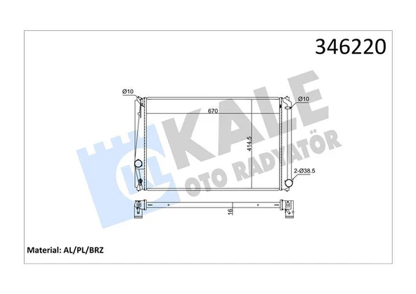 RADYATÖR TOYOTA RAV4 2.0 06 670x418x16 AL/PL/BRZ