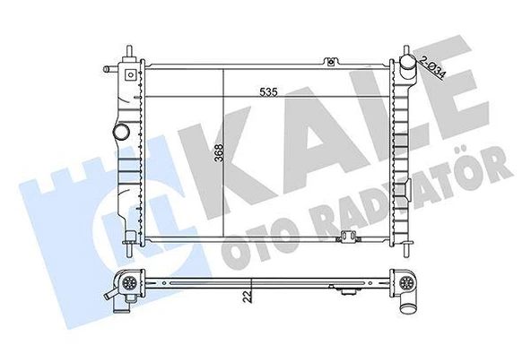 SU RADYATÖRÜ OPEL ASTRA F 1.4 1.6 1.8 16V 2.0 GSI 91 MT BRAZING 535x368x22 52455053 ürün görseli 1