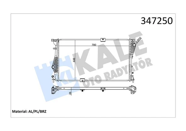 RADYATÖR TRAFIC II-VIVARO 2.0 DCİ-CDTİ 06 M9R 780x462.25x27 MEK AC /- ürün görseli 1