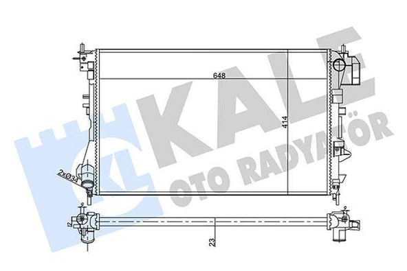 SU RADYATÖRÜ OPEL VECTRA C 1.6 1.8 1.6 16V 02-08 SAAB 9-3 1.8 2.0T 03-15 MT AC NAC MEKANİK 648x414x23