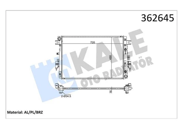SU RADYATÖRÜ NISSAN NAVARA 2.3DCI 2015 QASHQAI II - RENAULT KADJAR BRAZING 720X488X16