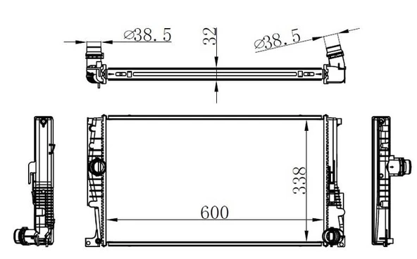 MOTOR SU RADYATORU N47 B47 B48 N13 N20 N55 BMW F30 F20 F32 F36 F22 F34 I3 ürün görseli 1