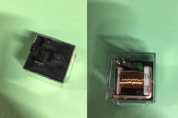MİNİ ROLE 12V 5 UÇLU 40Ah LED Lİ ŞEFFAF SU GEÇİRMEZ ÇİFT PLATİN