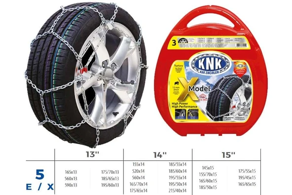 PATİNAJ ZİNCİRİ TAKMATİK ÇAPRAZ 13-14-15 JANT ZİNCİR EBATLARI İÇİN RESİME BAKINIZ ürün görseli 1