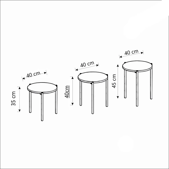 SUNNY 3 LÜ ZİGON SEHPA ANTRASİT - 5
