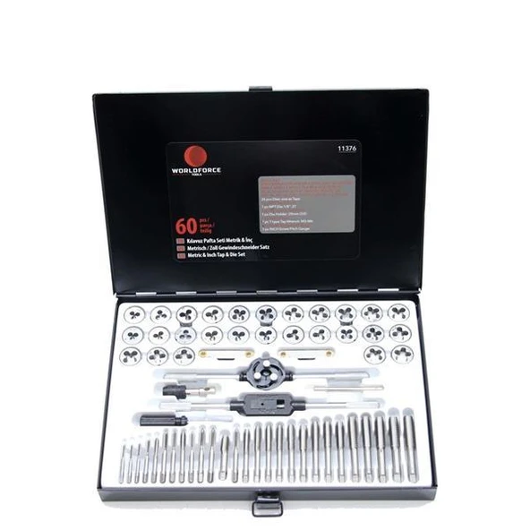 KILAVUZ PAFTA SETİ METRİK-İNÇ 60 PARÇA GARAJ EKİPMANLARI HIRDAVAT