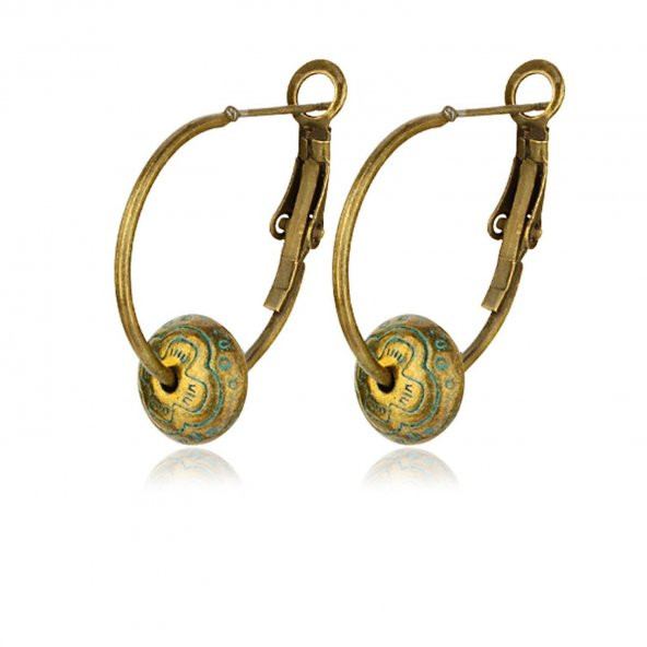 KL-OBJE VE BONCUK HALKA KÜPE SİLİNDİR YEŞİL ER