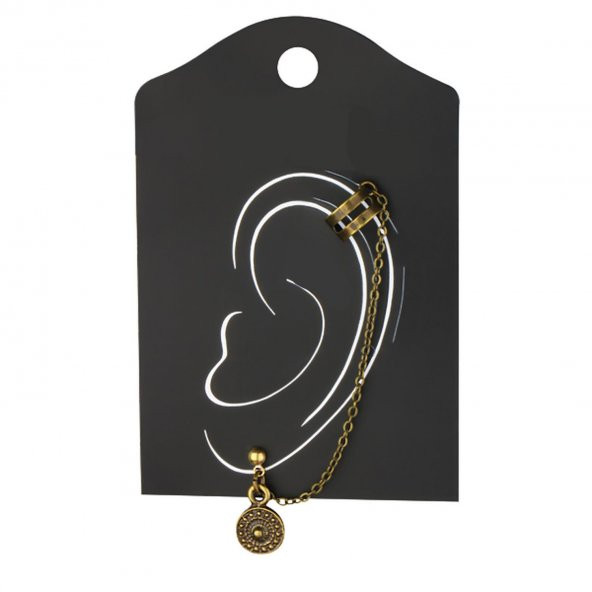 KL-AR-ZAMAK OBJE ZİNCİR EAR CUFF KÜPE
