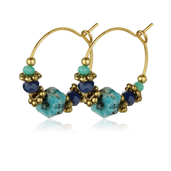 KL- DAMLA TAŞ ÇİFT KÜPE MAVİ ER