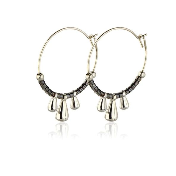 KL-ÜÇLÜ DAMLA DİZİ HALKA KÜPE LACİ SR