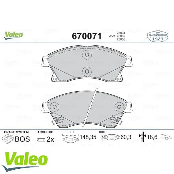 ÖN BALATA 15 INC ASTRA J 1.3 CDTI-1.4-1.4 TURBO-1.6 1.7 CDTİ 2.0CDTİ 10 AVEO 11 CRUZE 11