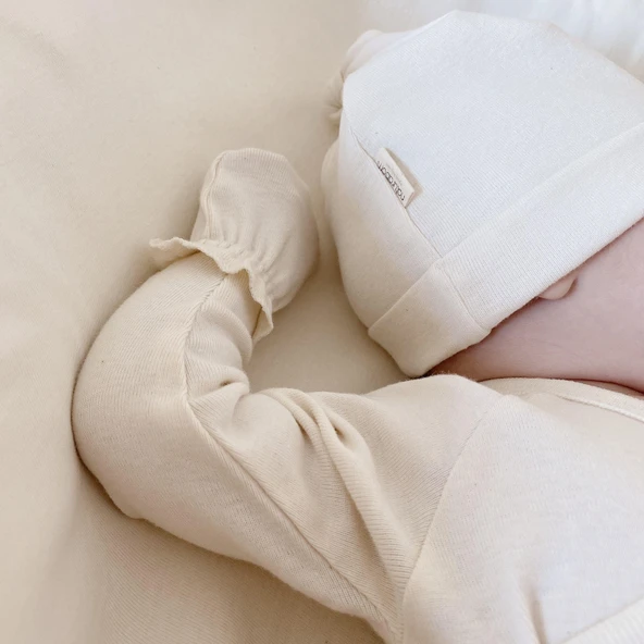 Naturaborn GOTS Organik Sertifikalı Kukuletalı Şapka - Resim 8