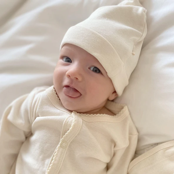 Naturaborn GOTS Organik Sertifikalı Kukuletalı Şapka - Resim 9