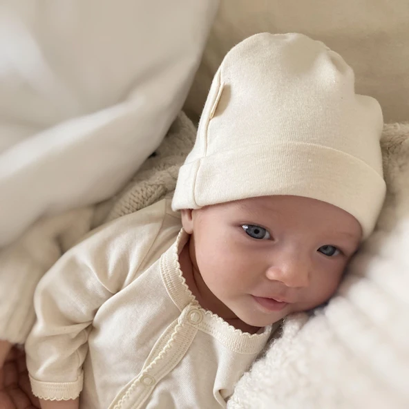 Naturaborn GOTS Organik Sertifikalı Kukuletalı Şapka - Resim 11