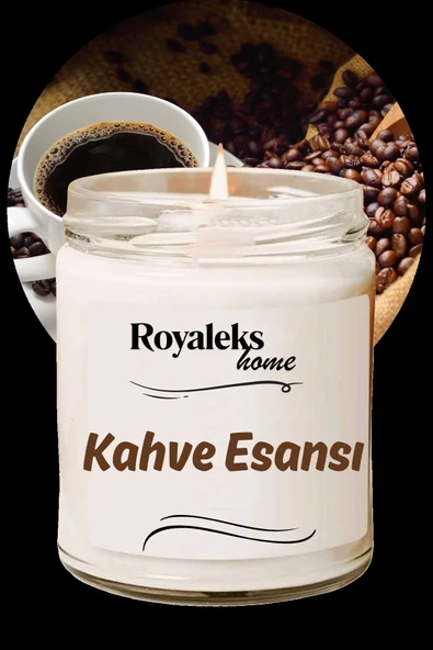 Doğal Özel Seri Kokulu Dekoratif Kavanoz Mum 210 cc - Kahve Kokusu Esansı - RYL