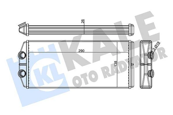 KALORİFER RADYATÖRÜ PARTNER 08 BERLINGO 08 1.6 HDI-VTI P407 04 C4 06 C5 08 1.6 HDI-THP 290X129X26 AL ürün görseli 1